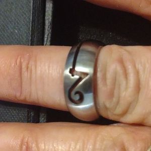 Men's vintage stainless steel tribal ring size 7